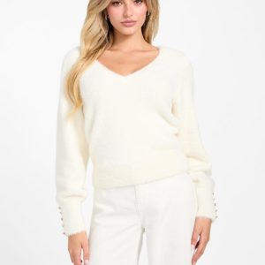 Niko Fuzzy V-Neck Sweater