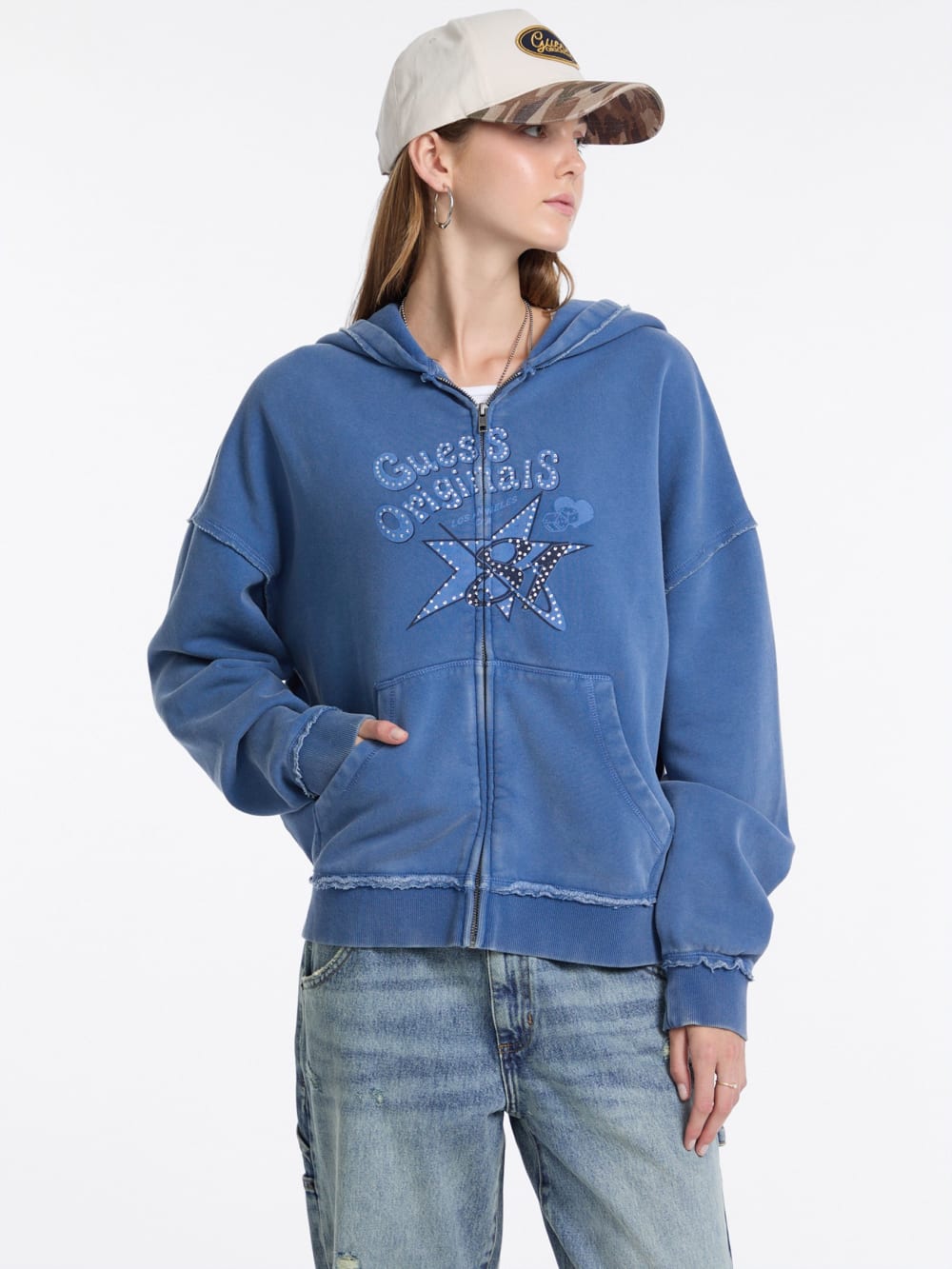 GUESS Originals Star Rhinestone Hoodie