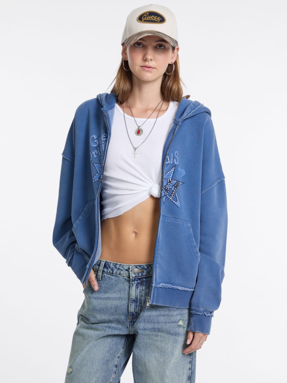 GUESS Originals Star Rhinestone Hoodie - Image 5
