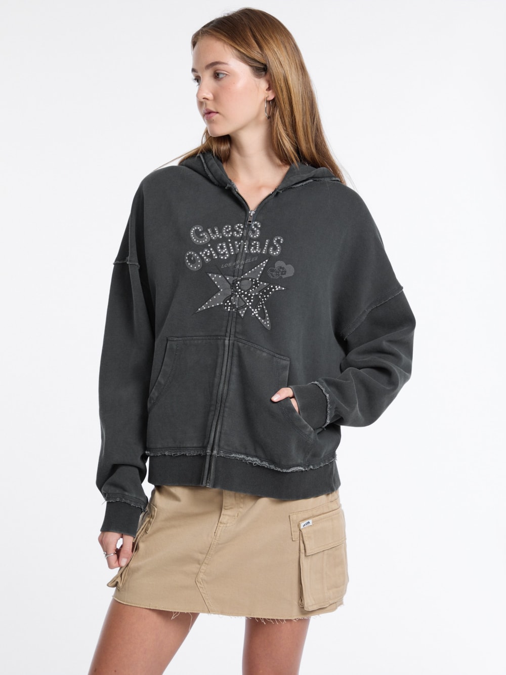 GUESS Originals Star Rhinestone Hoodie