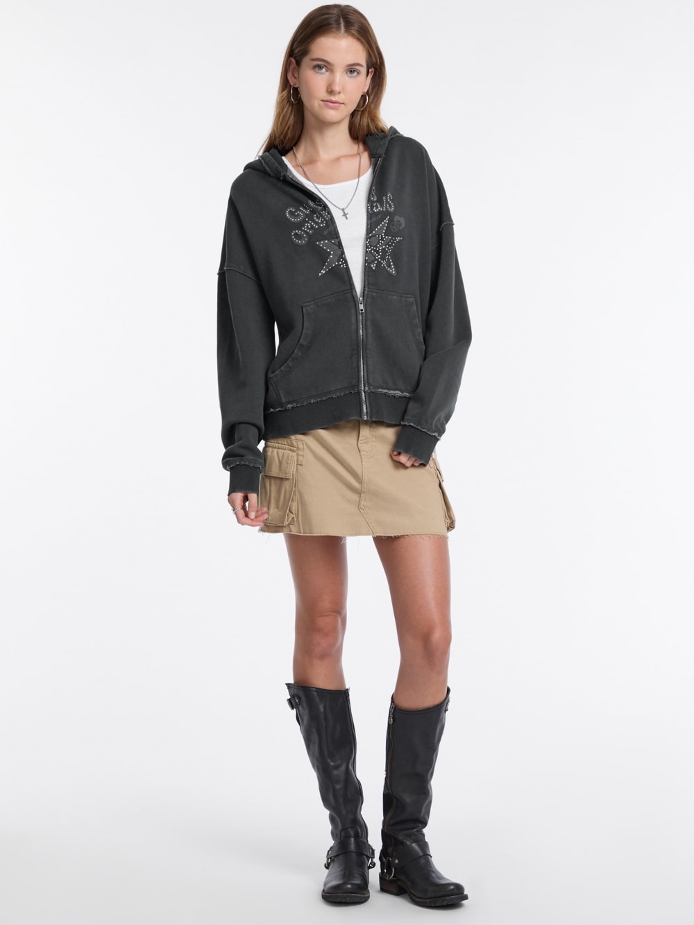 GUESS Originals Star Rhinestone Hoodie - Image 2