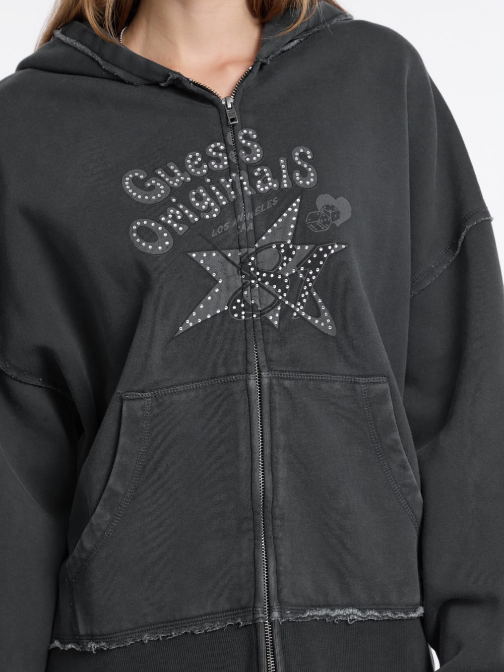 GUESS Originals Star Rhinestone Hoodie - Image 3