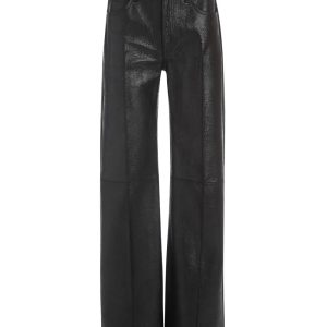 crackled leather pants