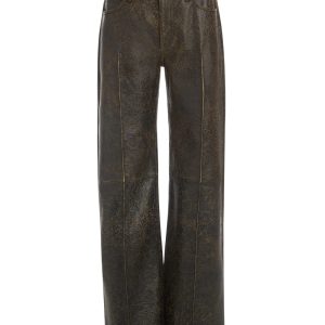 crackled leather pants