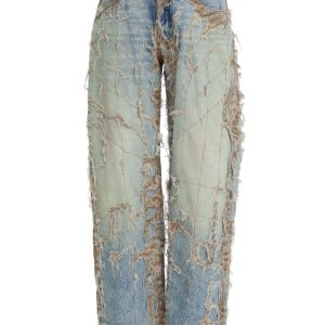 baggy burnt jeans