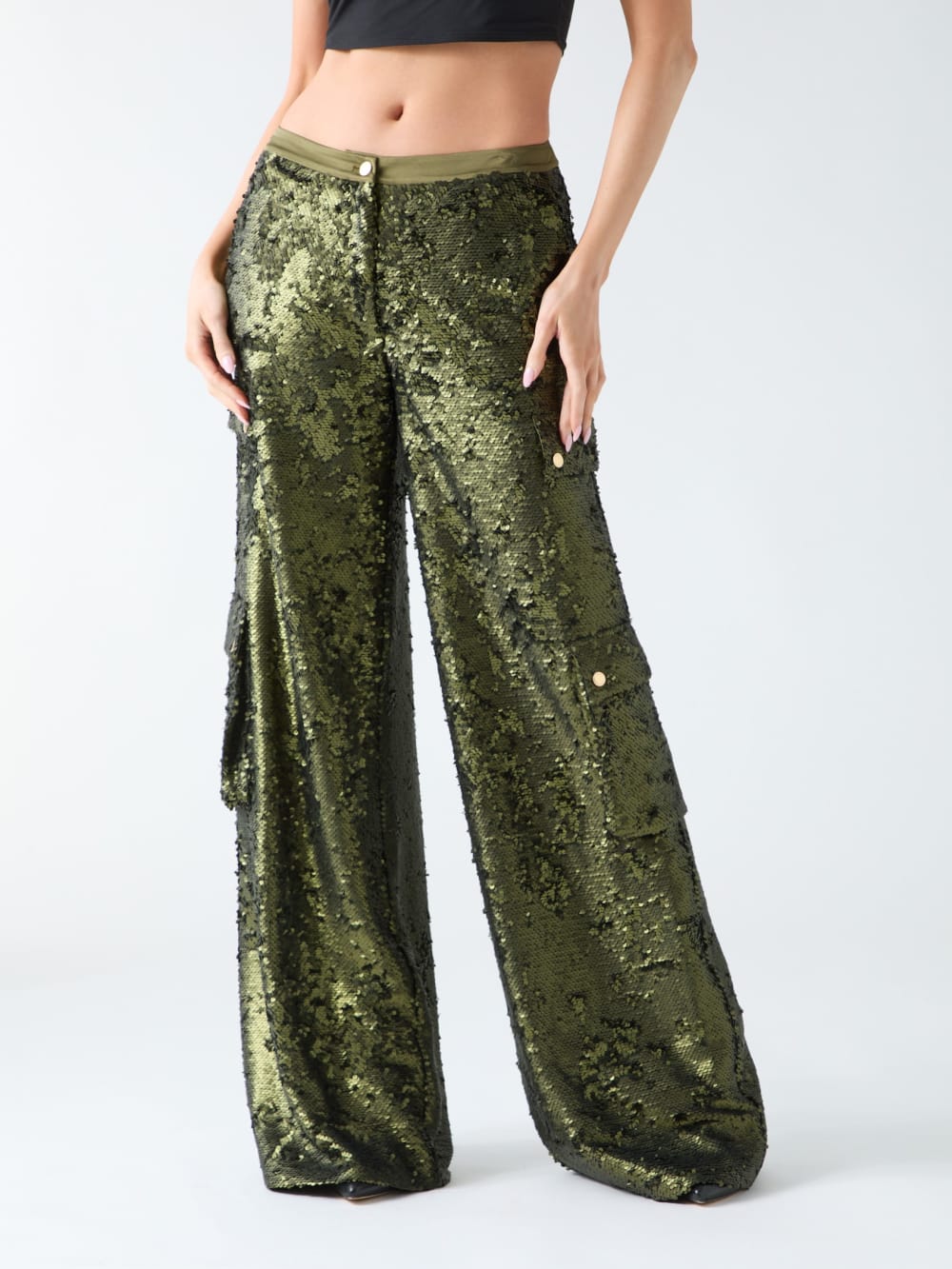 Kaia Sequin Cargo Pants