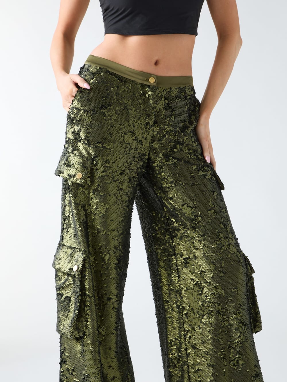 Kaia Sequin Cargo Pants - Image 3