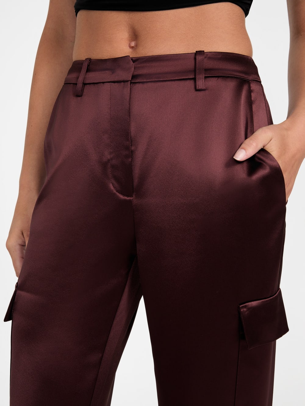 Megan Cargo Satin Pants - Image 3