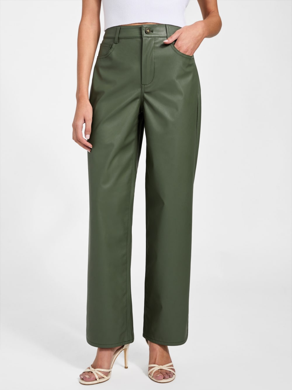 Alix Faux-Leather High-Rise Straight Pants