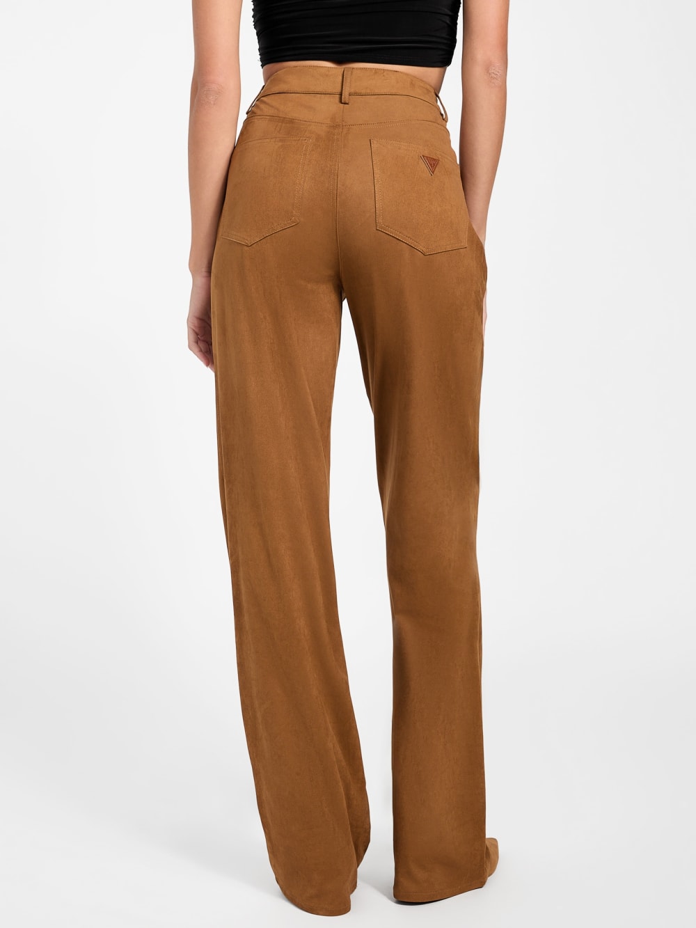 Aria Faux-Suede High-Rise Straight Pants - Image 4