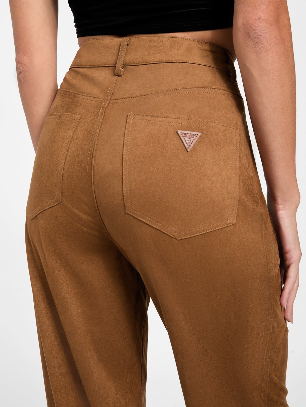 Aria Faux-Suede High-Rise Straight Pants - Image 5