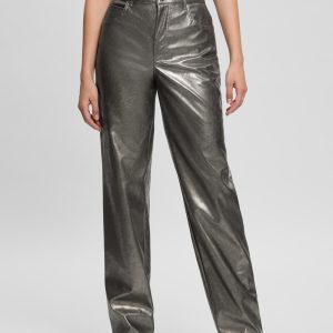 Ambra Metallic Faux-Leather Pants
