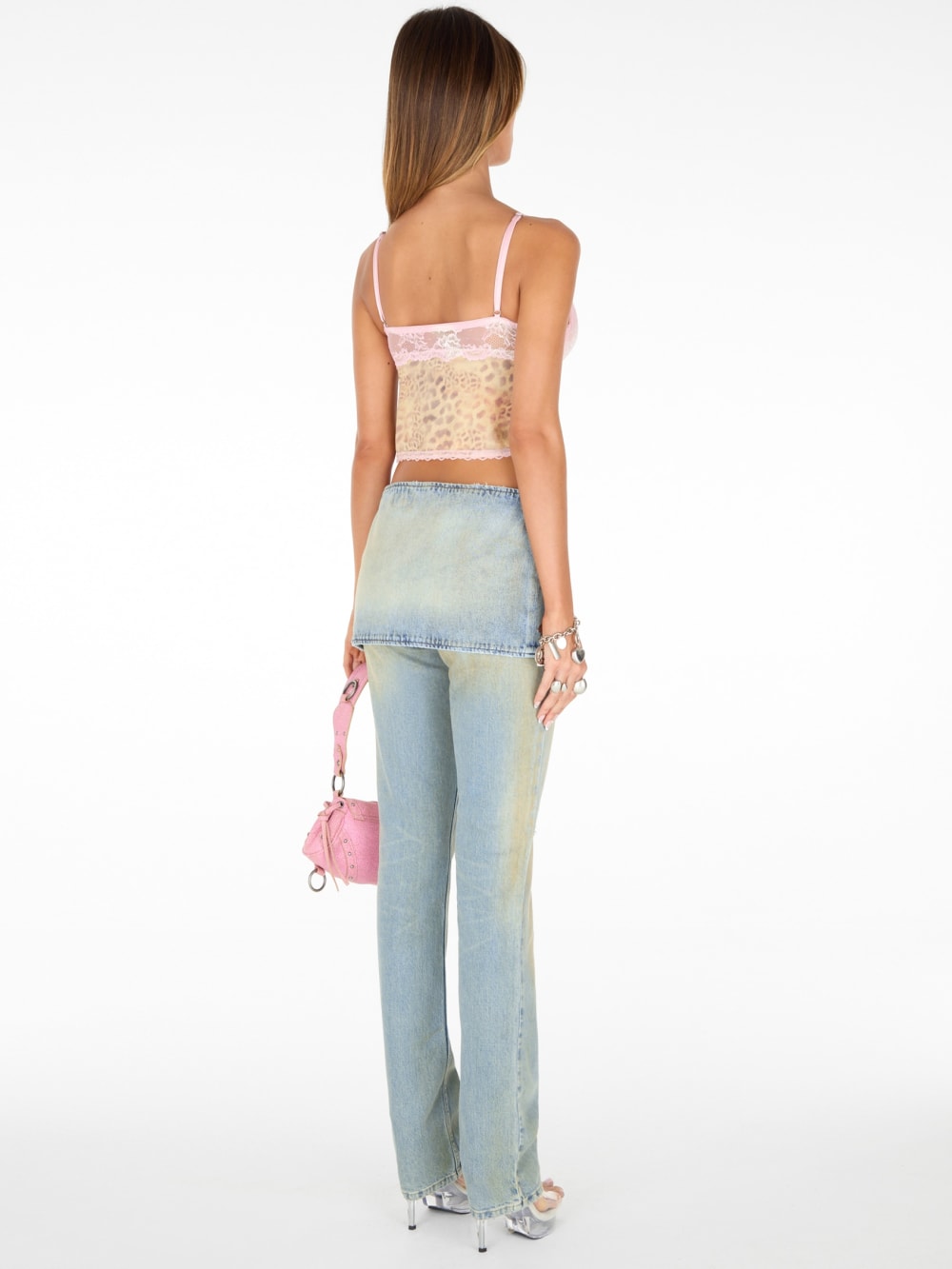belted mini denim skirt - Image 4
