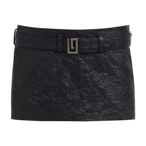 leather mini skirt