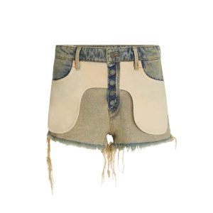 reverse denim short