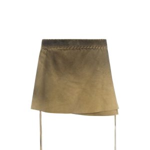 washed suede skirt