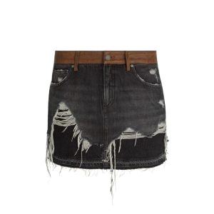 layer denim skirt