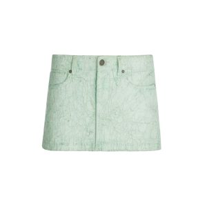 crackle denim skirt