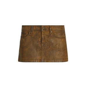 crackle denim skirt