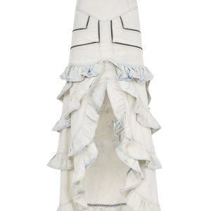 denim ruffle skirt