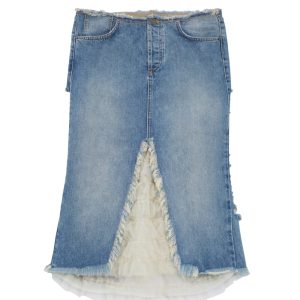 Distressed Denim Skirt