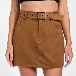 Erin Faux-Suede Mini Skirt