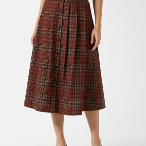 Pia Plaid Midi Skirt