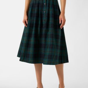 Pia Plaid Midi Skirt