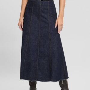 Pam Belted Midi Denim Skirt