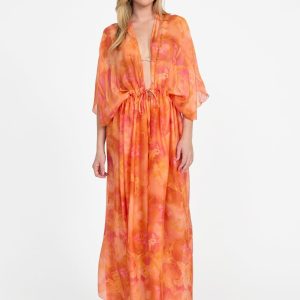 Long Silk-Blend Kimono