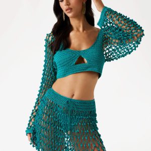 Pom Crochet Crop Top