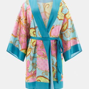 Belted Satin Kimono