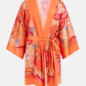 Belted Satin Kimono