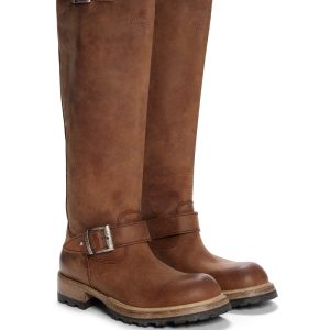 vintage suede biker boots