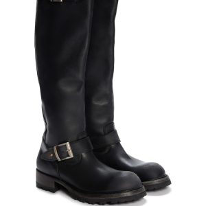 vintage leather biker boots