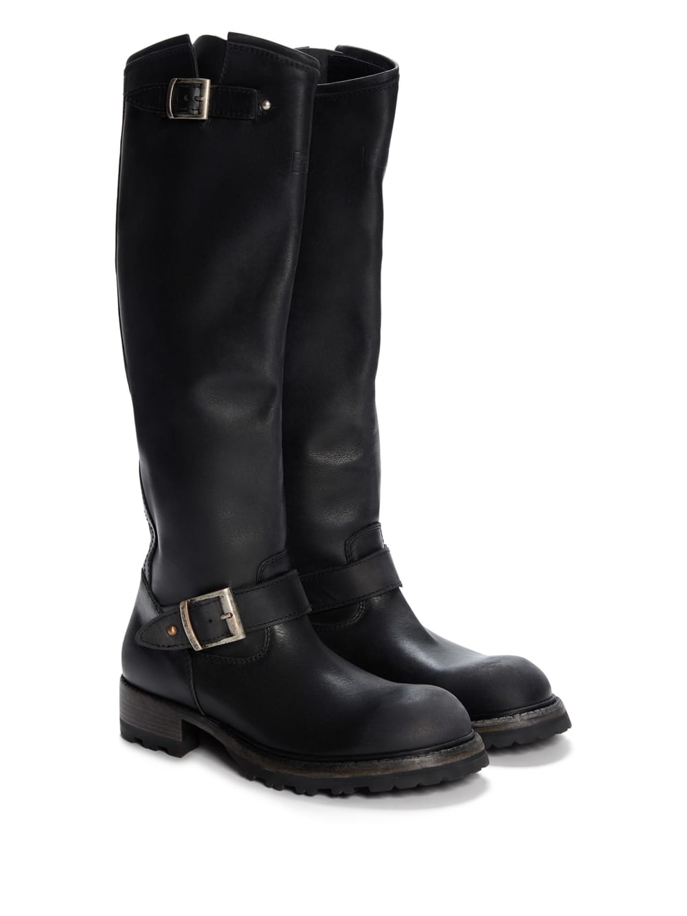 vintage leather biker boots