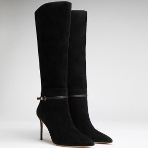 Suede Knee-High Stiletto Boot