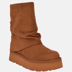 Deinna Fold-Over Suede Booties