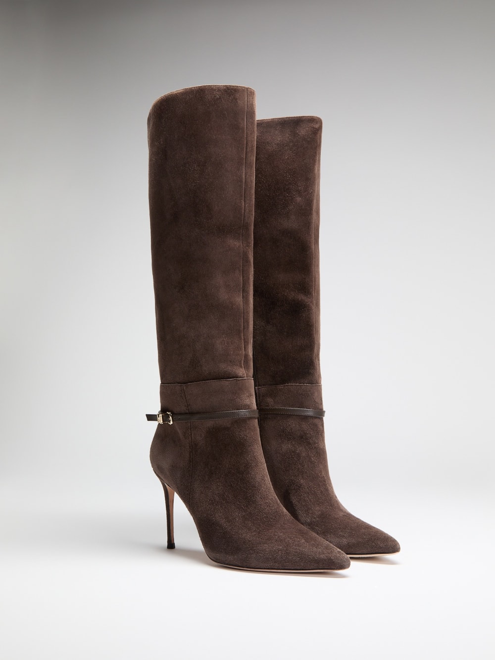 Suede Knee-High Stiletto Boot