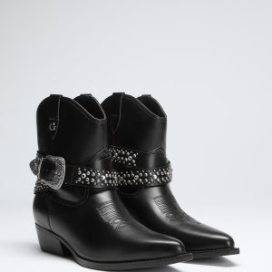 Lansly Studded Buckle Booties