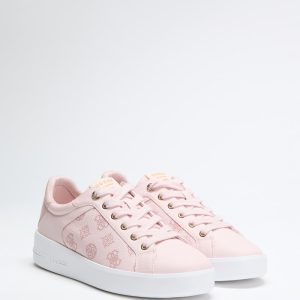 Ronii Debossed Peony Low-Top Sneakers