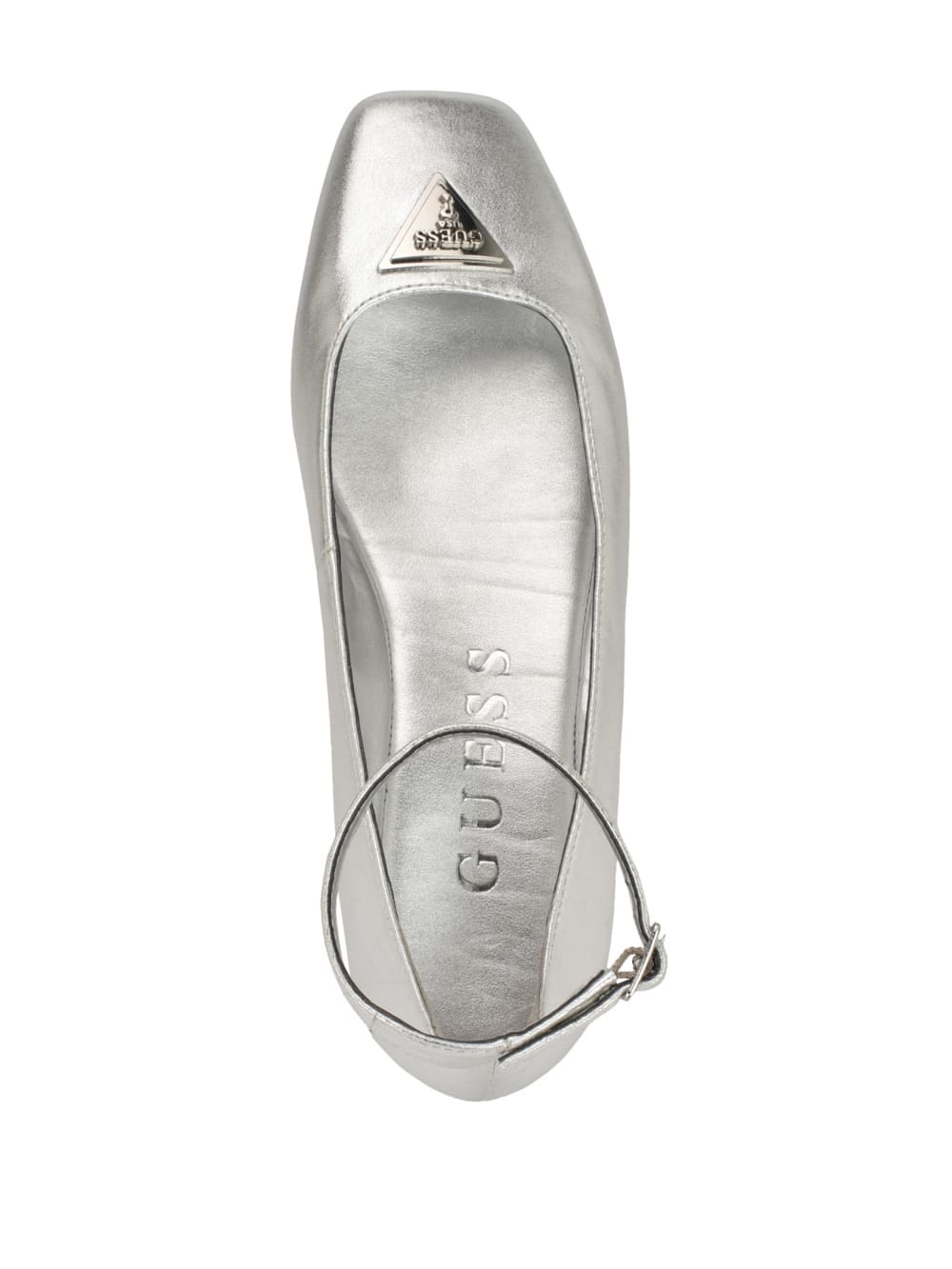 Metallic Ankle Strap Ballet Flats - Image 5