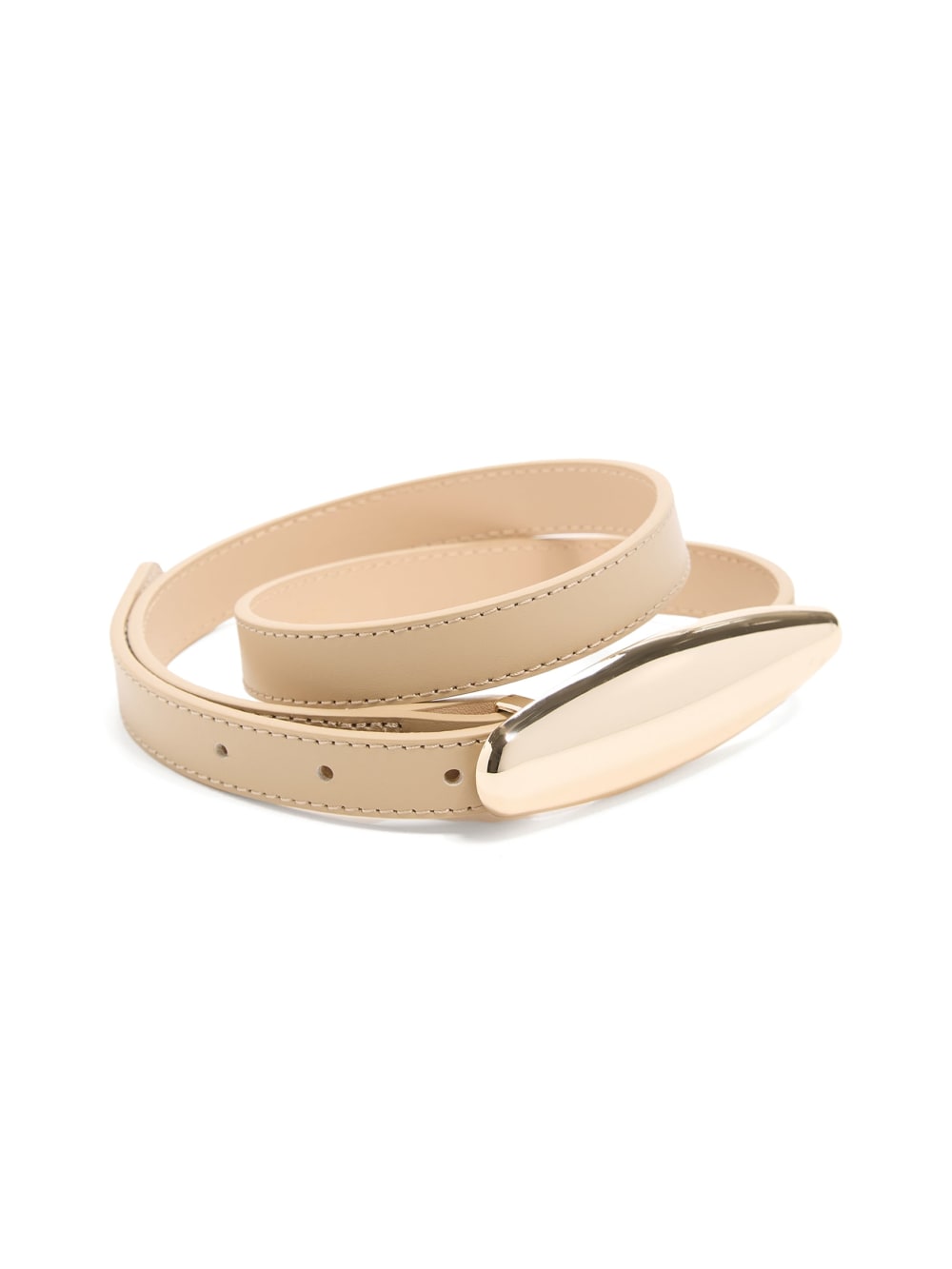 Metallic Buckle Leather Belt - Image 3