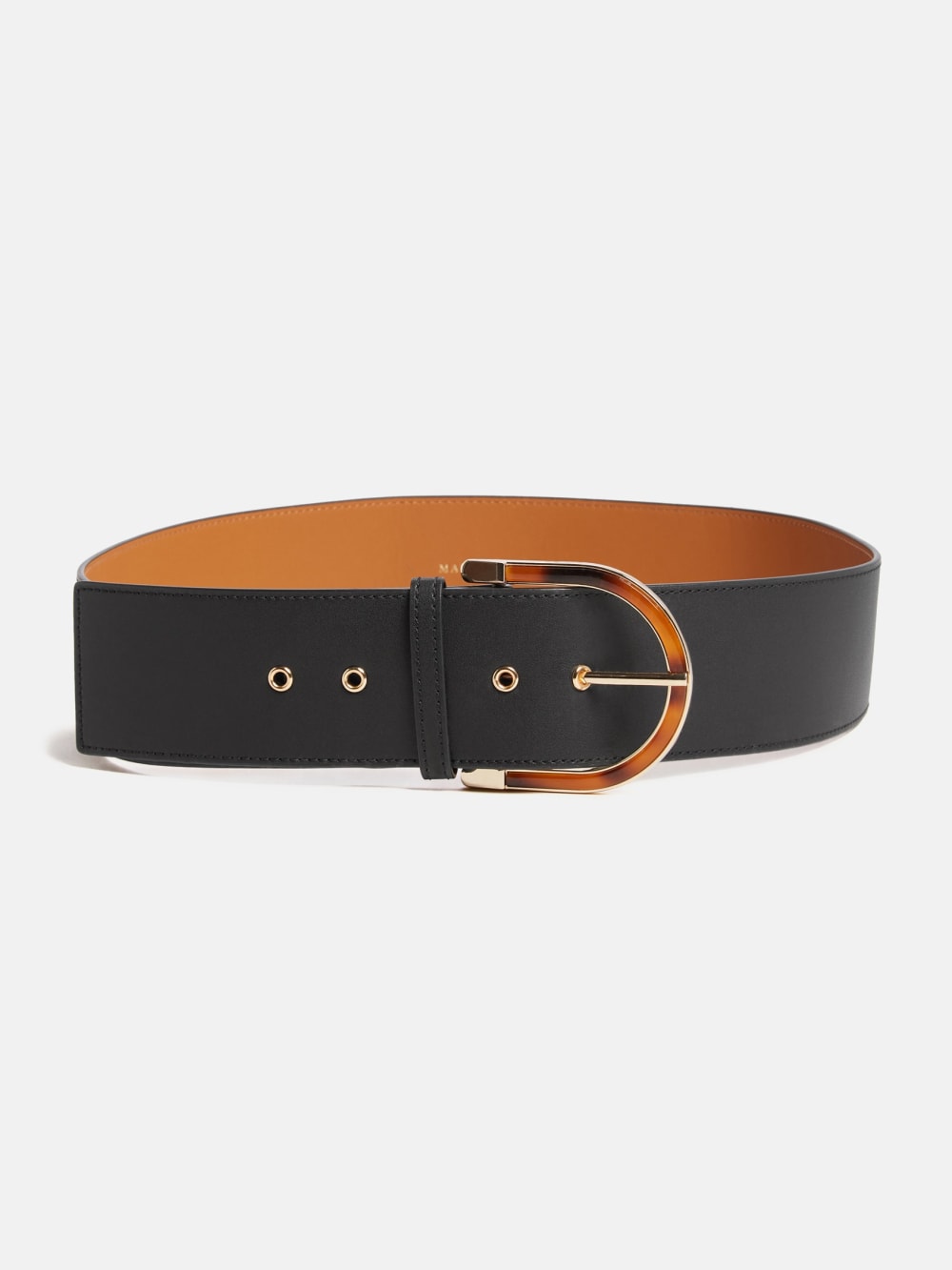 Tortoiseshell Buckle Leather Belt