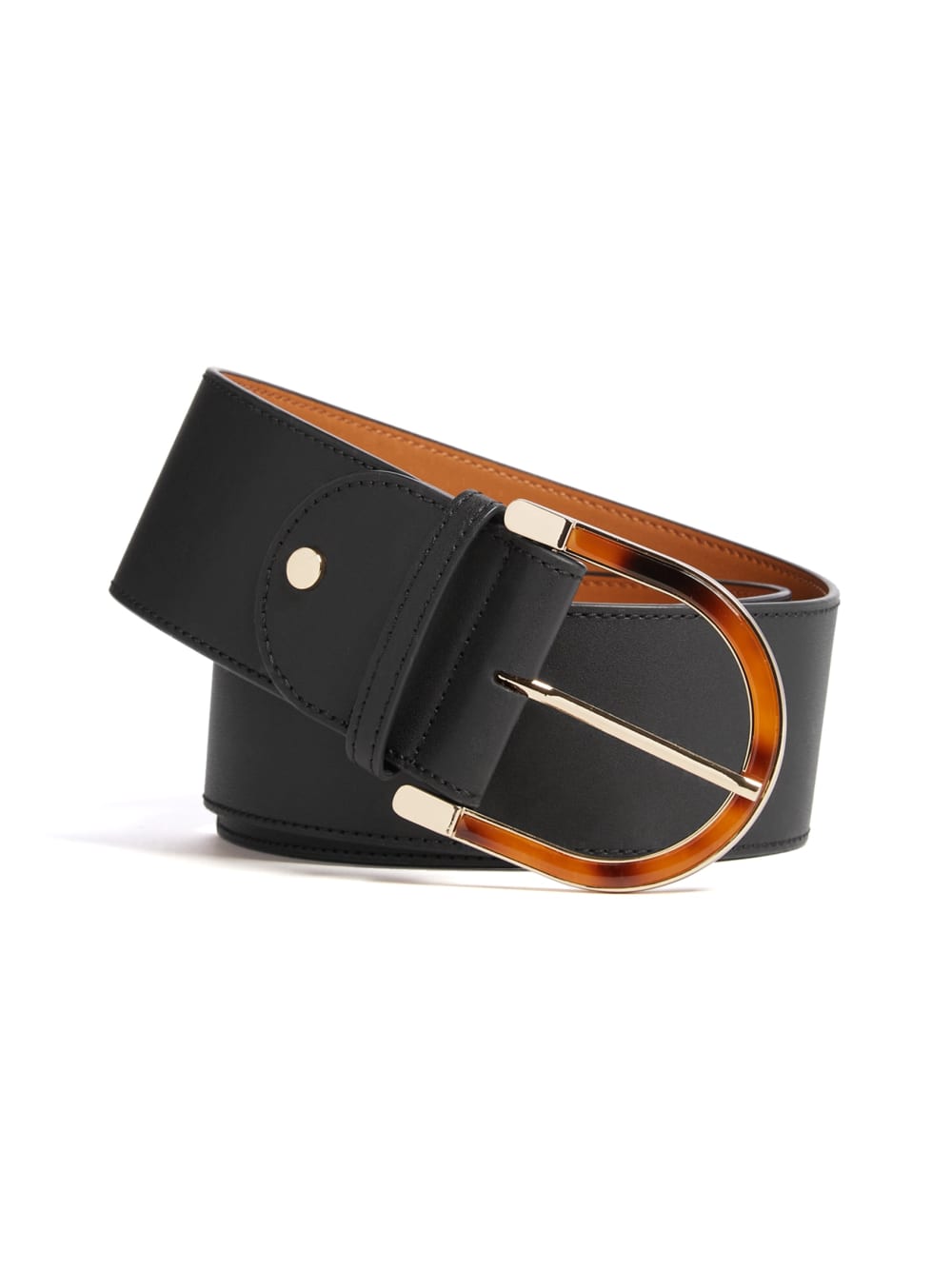 Tortoiseshell Buckle Leather Belt - Image 3