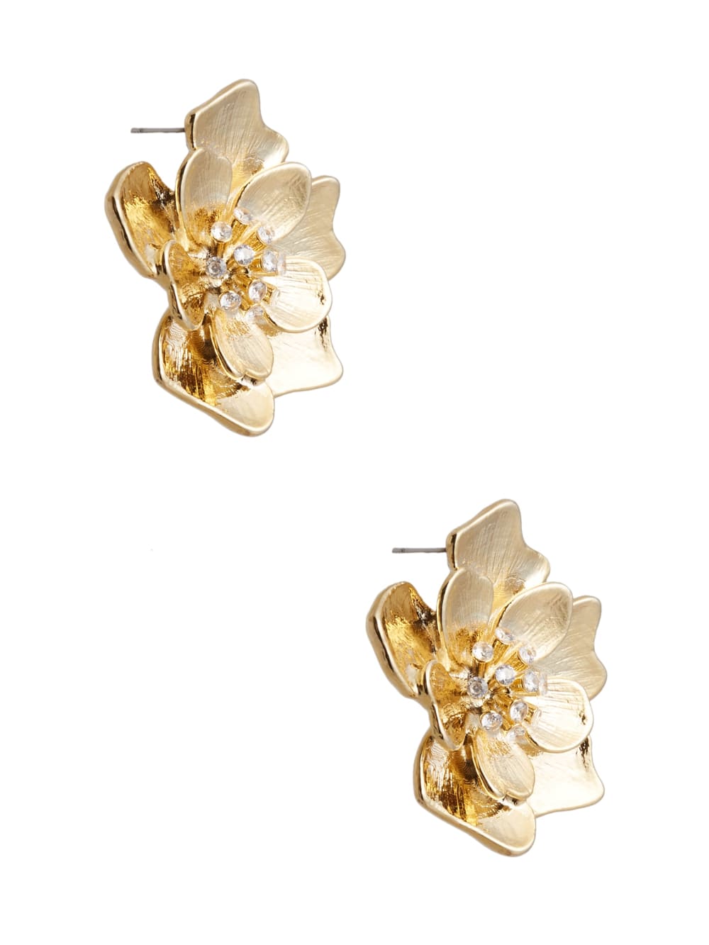 Gold-Tone Flower Stud Earring - Image 2
