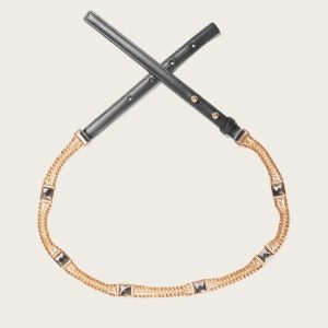 Leather & Rhinestone Chain Belt