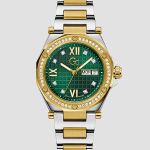 Gc Two-Tone and Green Analog Watch