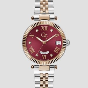 Two-Tone and Red Analog Watch
