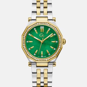 Gc Two-Tone and Green Analog Watch